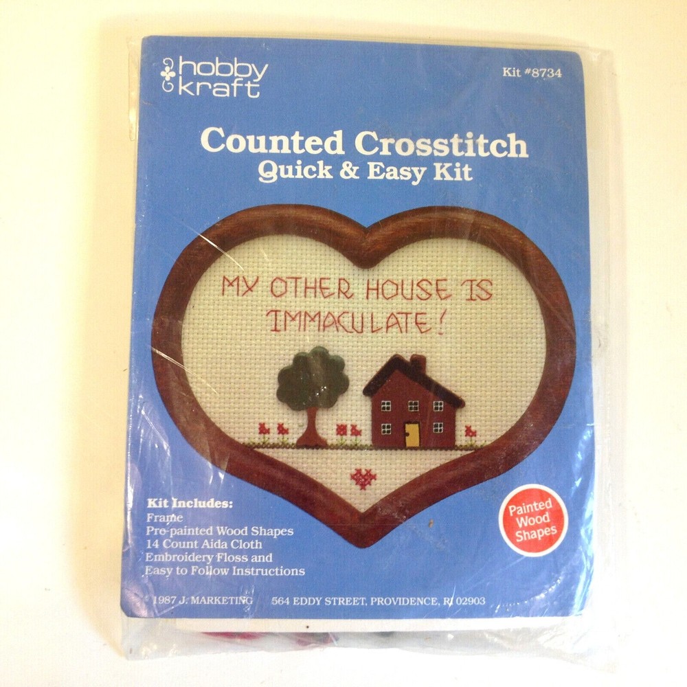 Vintage Hobby Kraft Counted Cross Stitch Kit #8734 1987 Quick & Easy Sealed